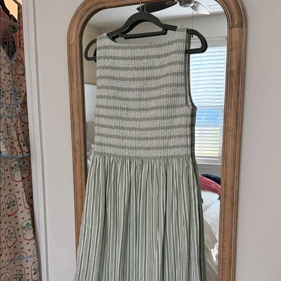 Hill House Cosmina Mint Green and White Striped Sleeveless Maxi Dress - Picture 6 of 6